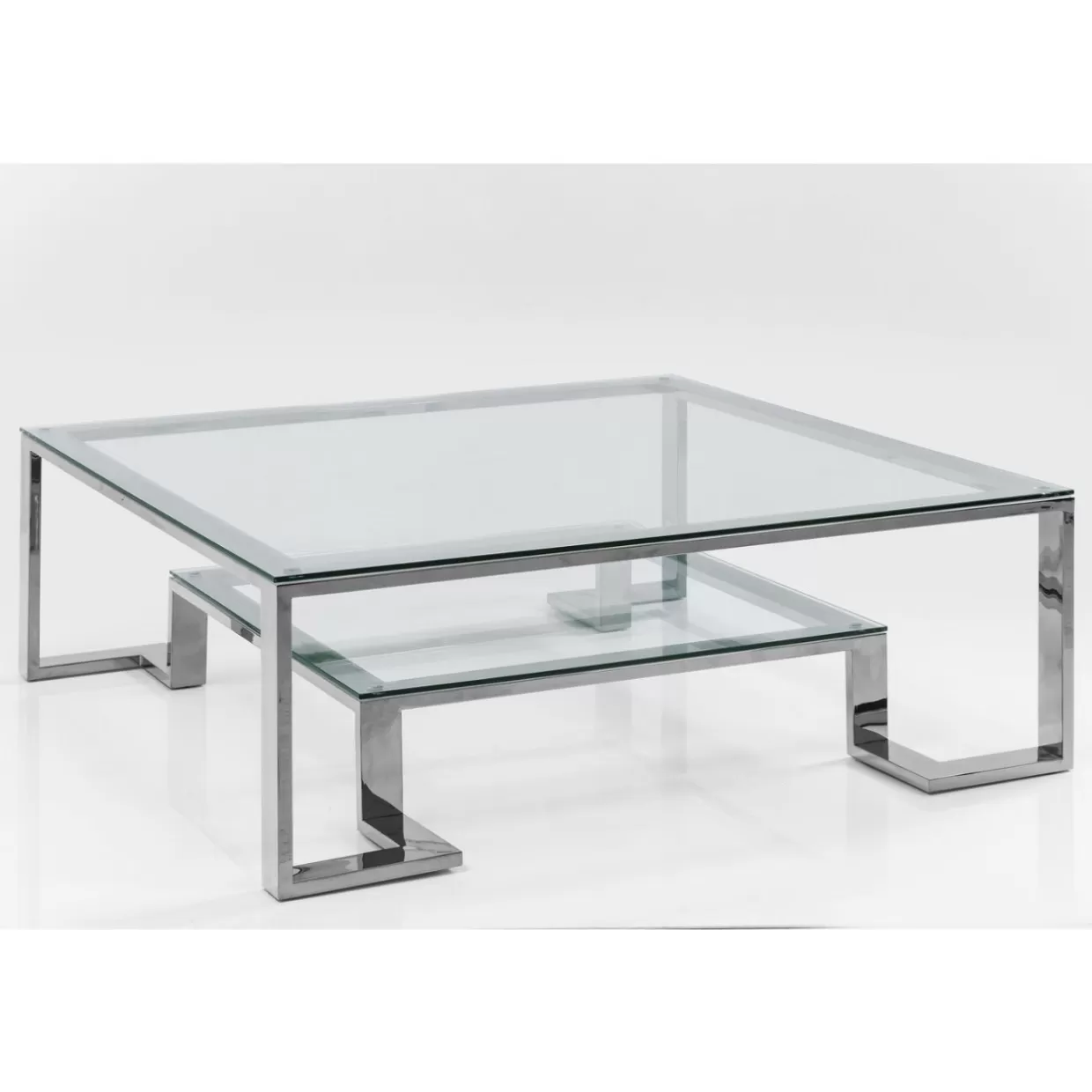 Tavolino da Salotto Silver Rush 120x120 cm - Design Avanguardia con Rifiniture Metallizzate, Ideale per Soggiorno Moderno | Collezione Esclusiva KARE