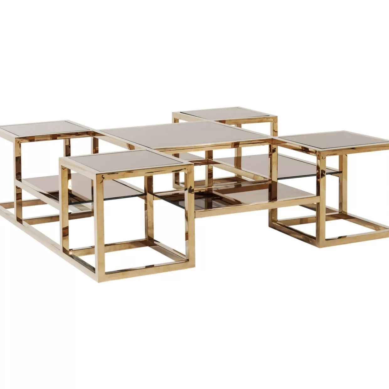 Tavolino da salotto Steps in finitura oro 120x120 cm - Design esclusivo KARE per ambienti raffinati