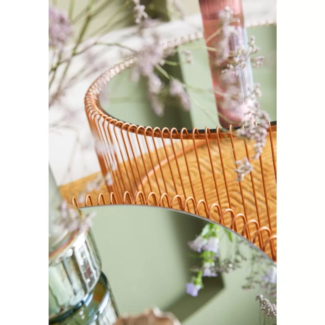 Tavolini Design KARE - Coppia in metallo ramato con struttura intrecciata per arredo salotto moderno