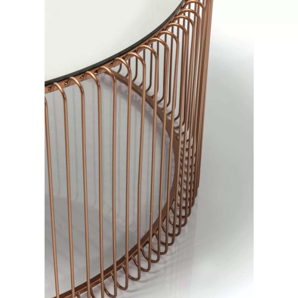 Tavolini Design KARE - Coppia in metallo ramato con struttura intrecciata per arredo salotto moderno
