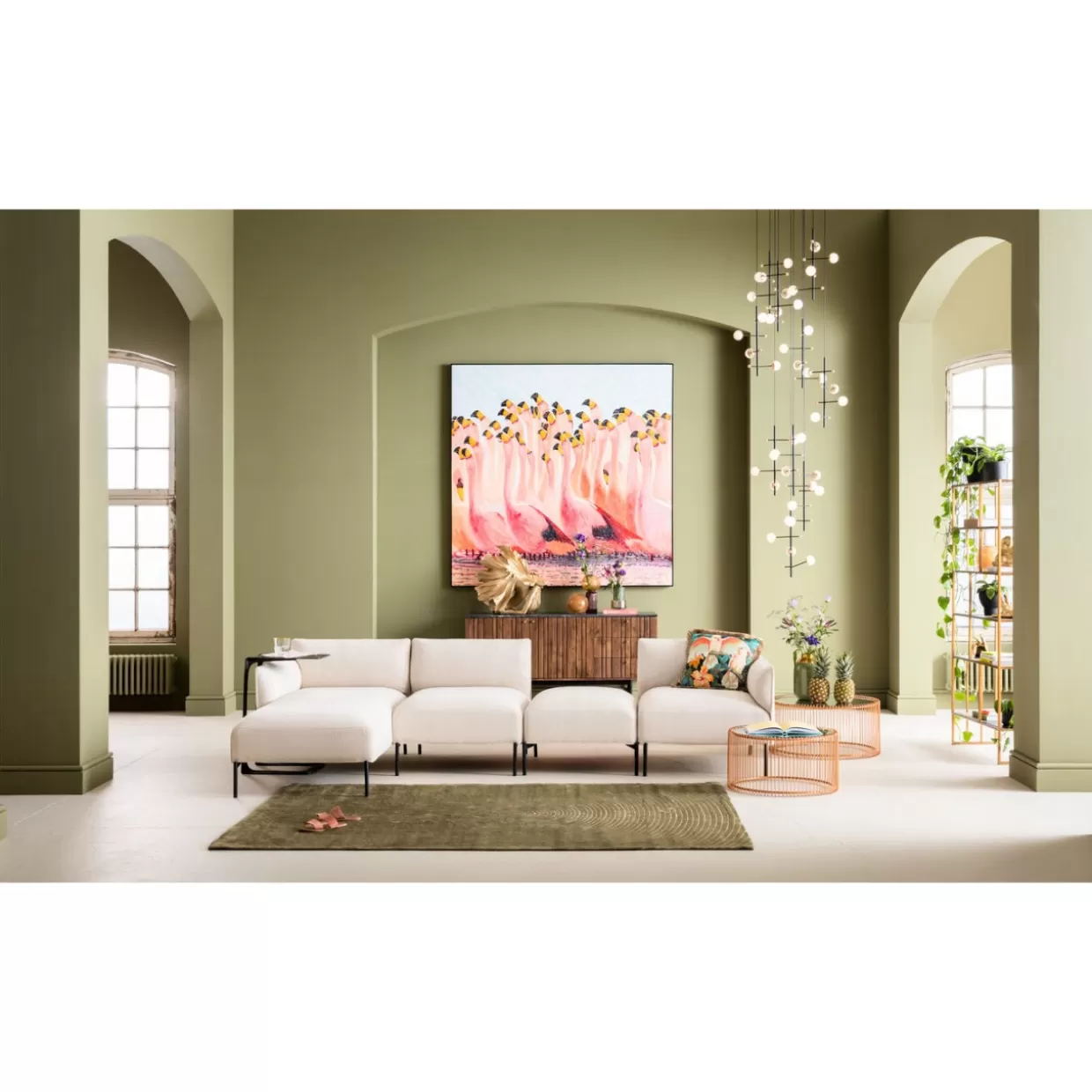 Tavolini Design KARE - Coppia in metallo ramato con struttura intrecciata per arredo salotto moderno