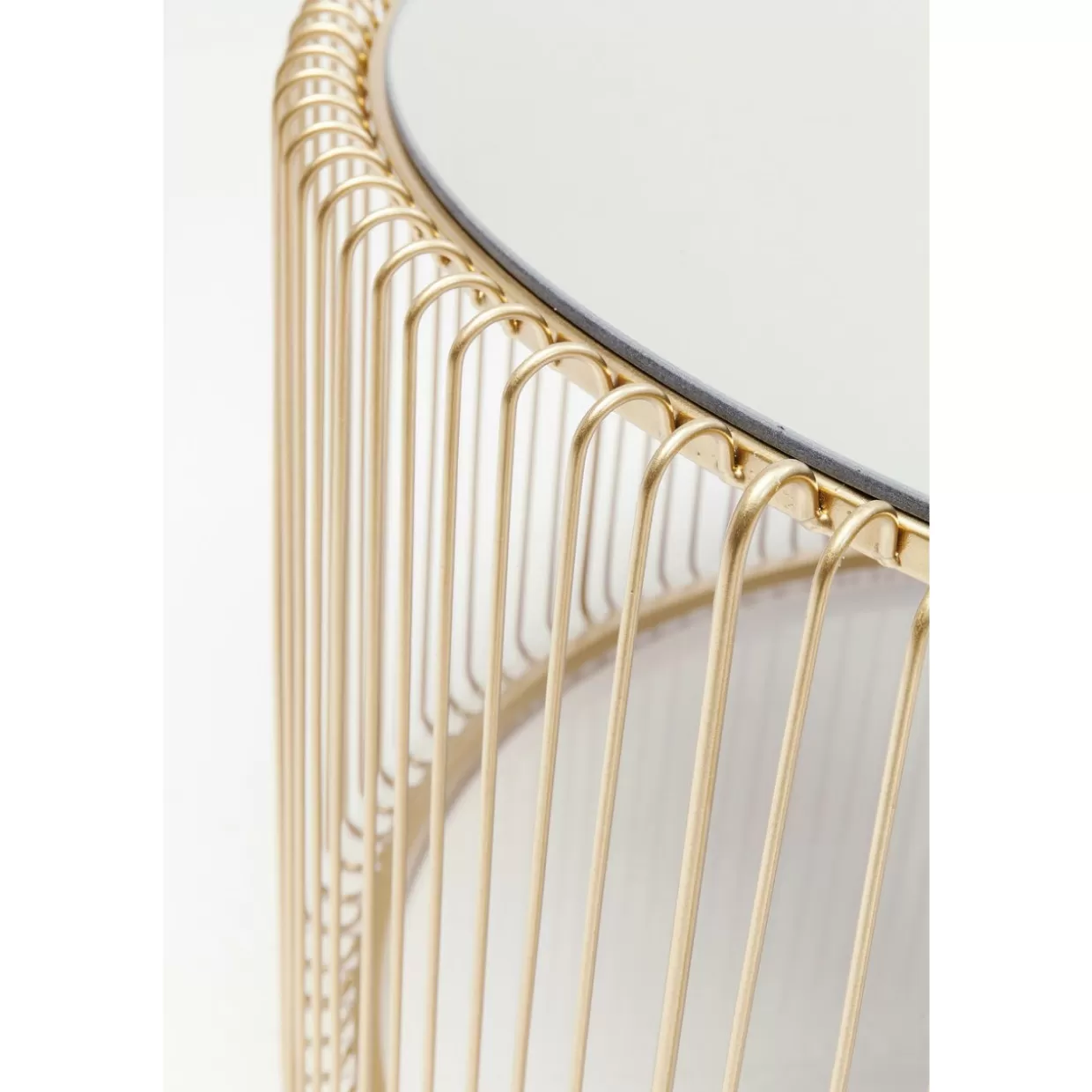 Tavolino Elegante Wire Uno in Ottone KARE Design - Diametro 80 cm per Salotto Contemporaneo