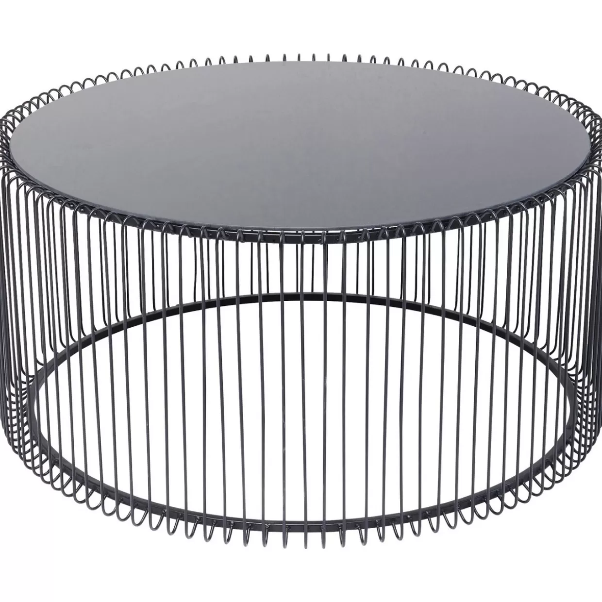 KARE Design - Tavolino Moderno Wire Uno in Nero con Struttura Metallica, Diametro 80 cm
