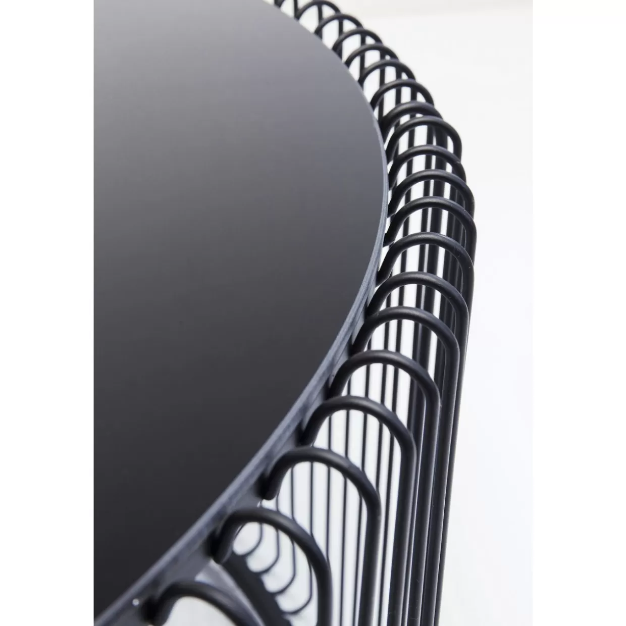 KARE Design - Tavolino Moderno Wire Uno in Nero con Struttura Metallica, Diametro 80 cm