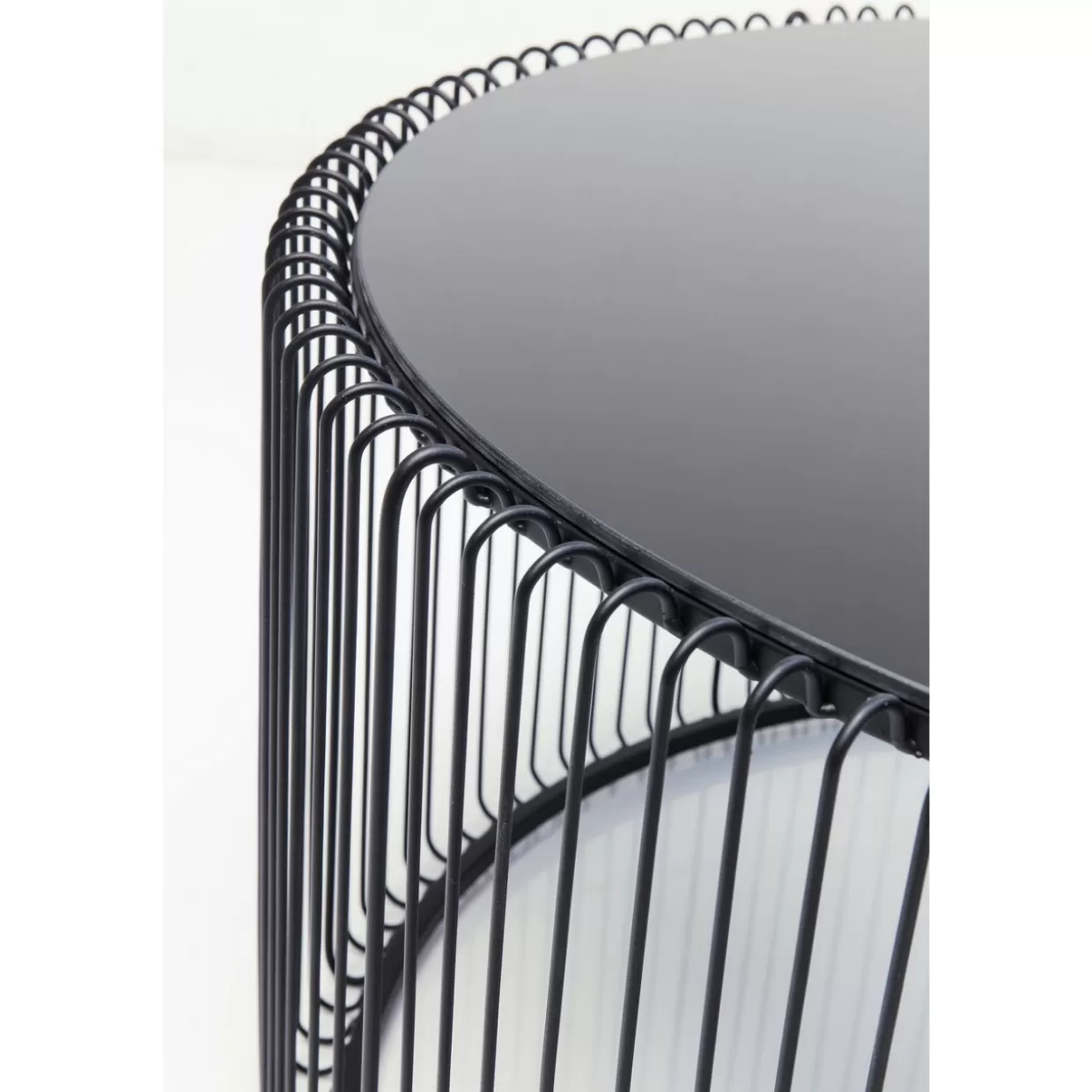 KARE Design - Tavolino Moderno Wire Uno in Nero con Struttura Metallica, Diametro 80 cm