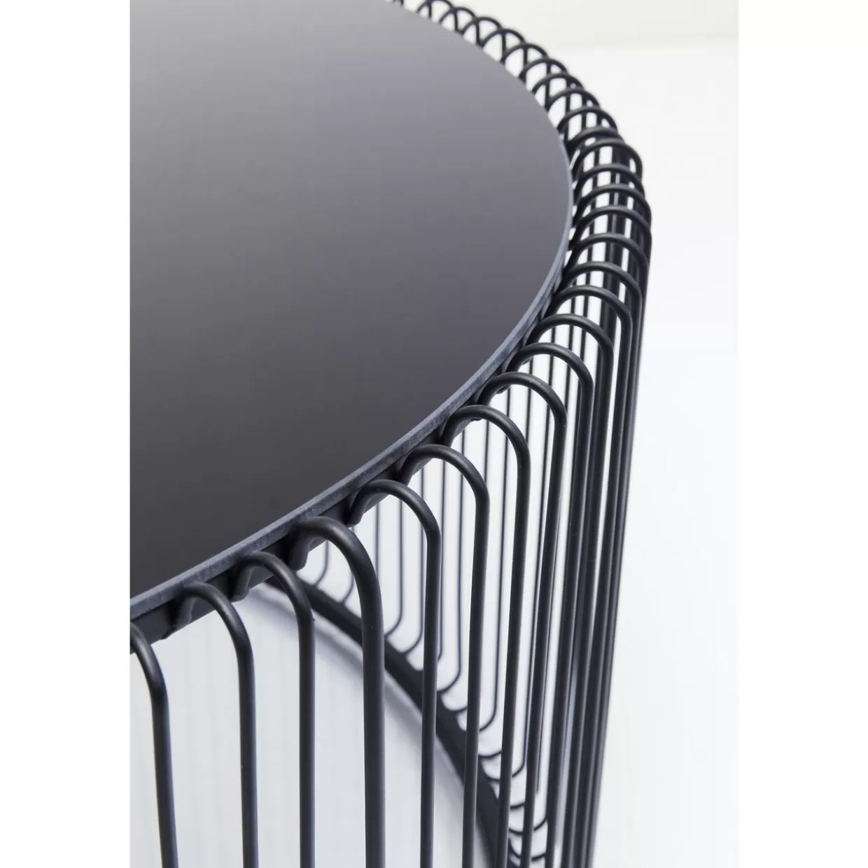 KARE Design - Tavolino Moderno Wire Uno in Nero con Struttura Metallica, Diametro 80 cm