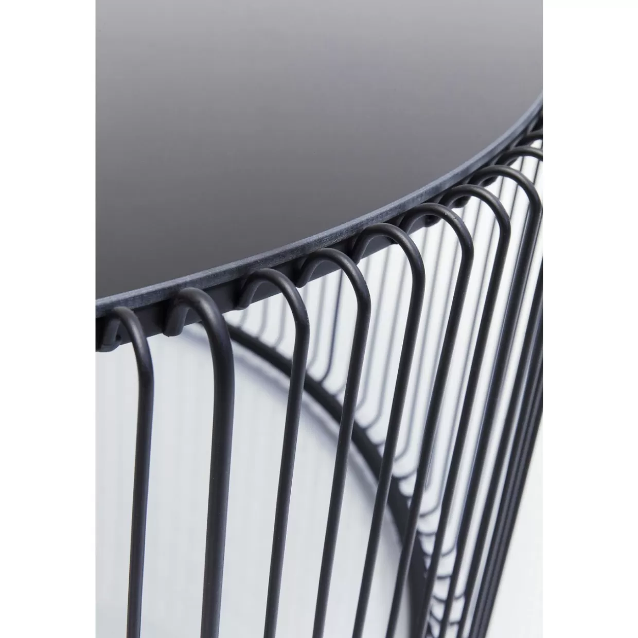 KARE Design - Tavolino Moderno Wire Uno in Nero con Struttura Metallica, Diametro 80 cm