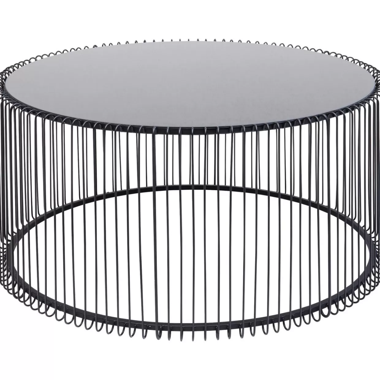 KARE Design - Tavolino Moderno Wire Uno in Nero con Struttura Metallica, Diametro 80 cm