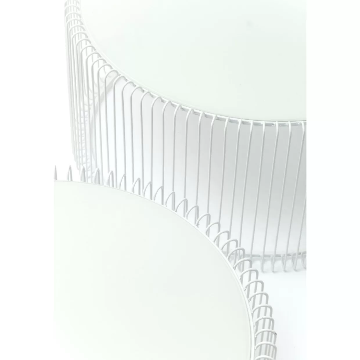 KARE Design - Coppia di Tavolini Moderni Wire Bianco per Salotti con Stile