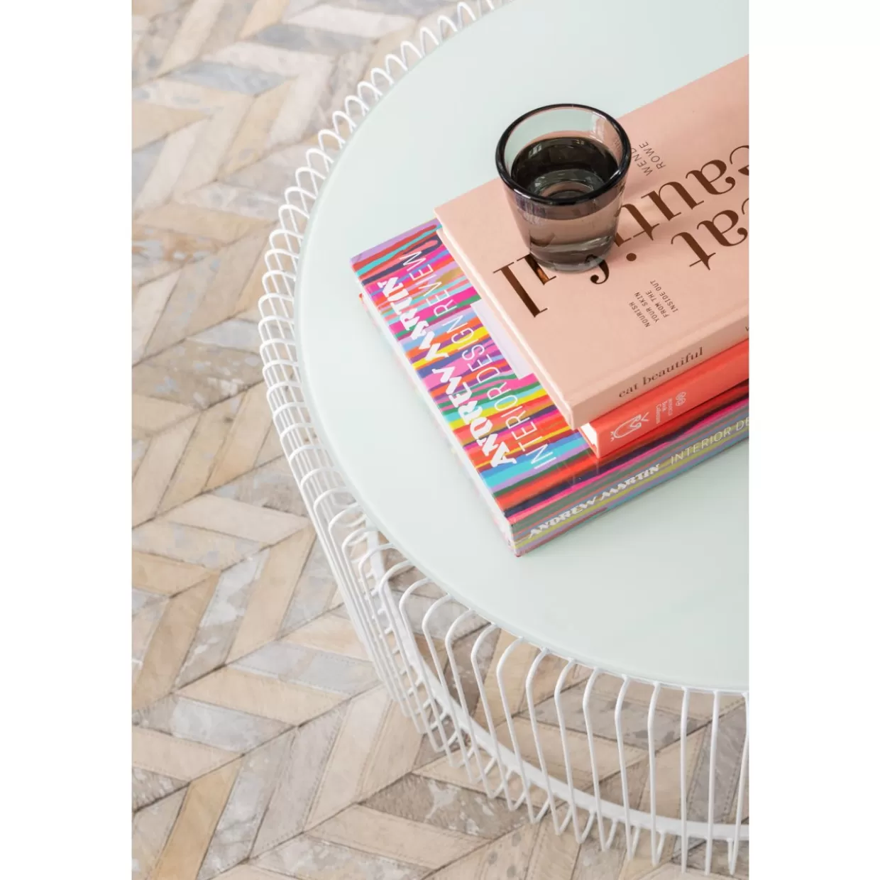 KARE Design - Coppia di Tavolini Moderni Wire Bianco per Salotti con Stile