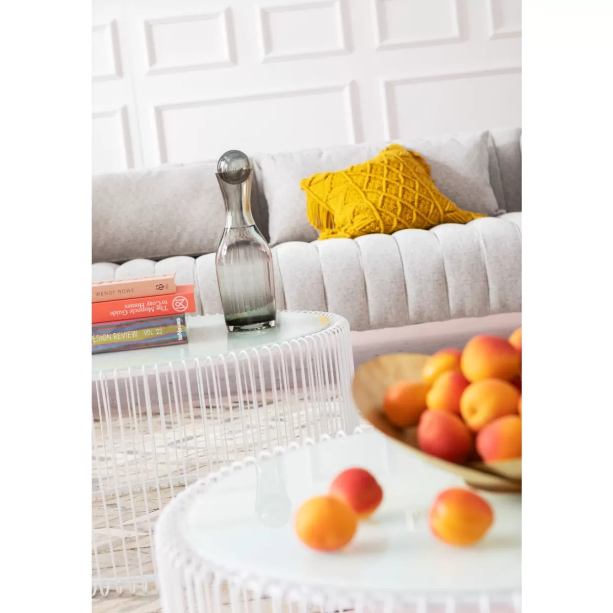 KARE Design - Coppia di Tavolini Moderni Wire Bianco per Salotti con Stile