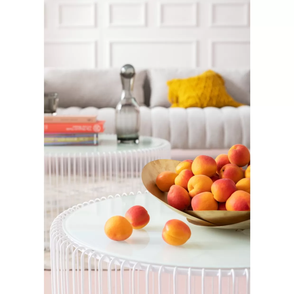 KARE Design - Coppia di Tavolini Moderni Wire Bianco per Salotti con Stile