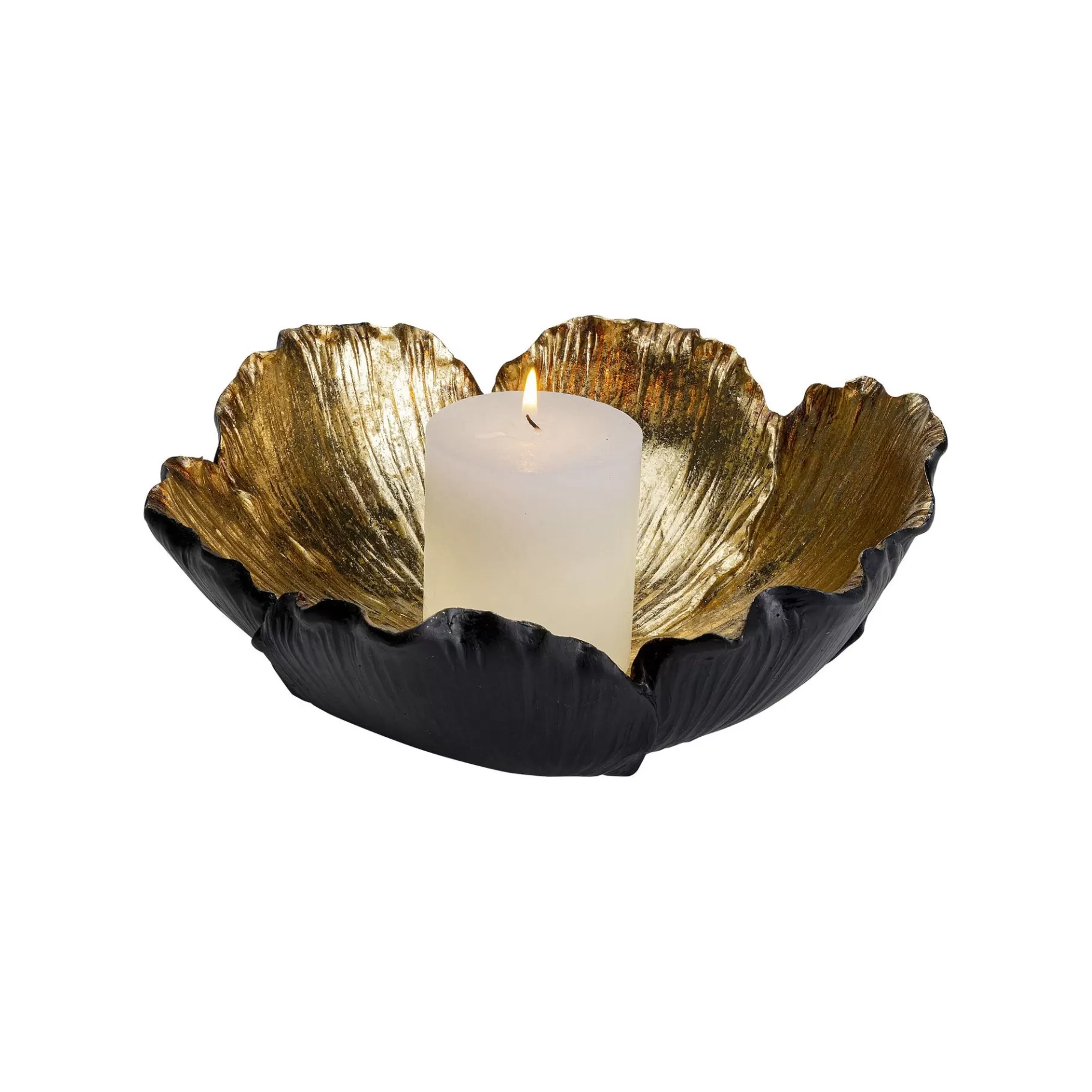 Clearance Coupe Fleur Dorée Et Noire 25cm   Vaisselle