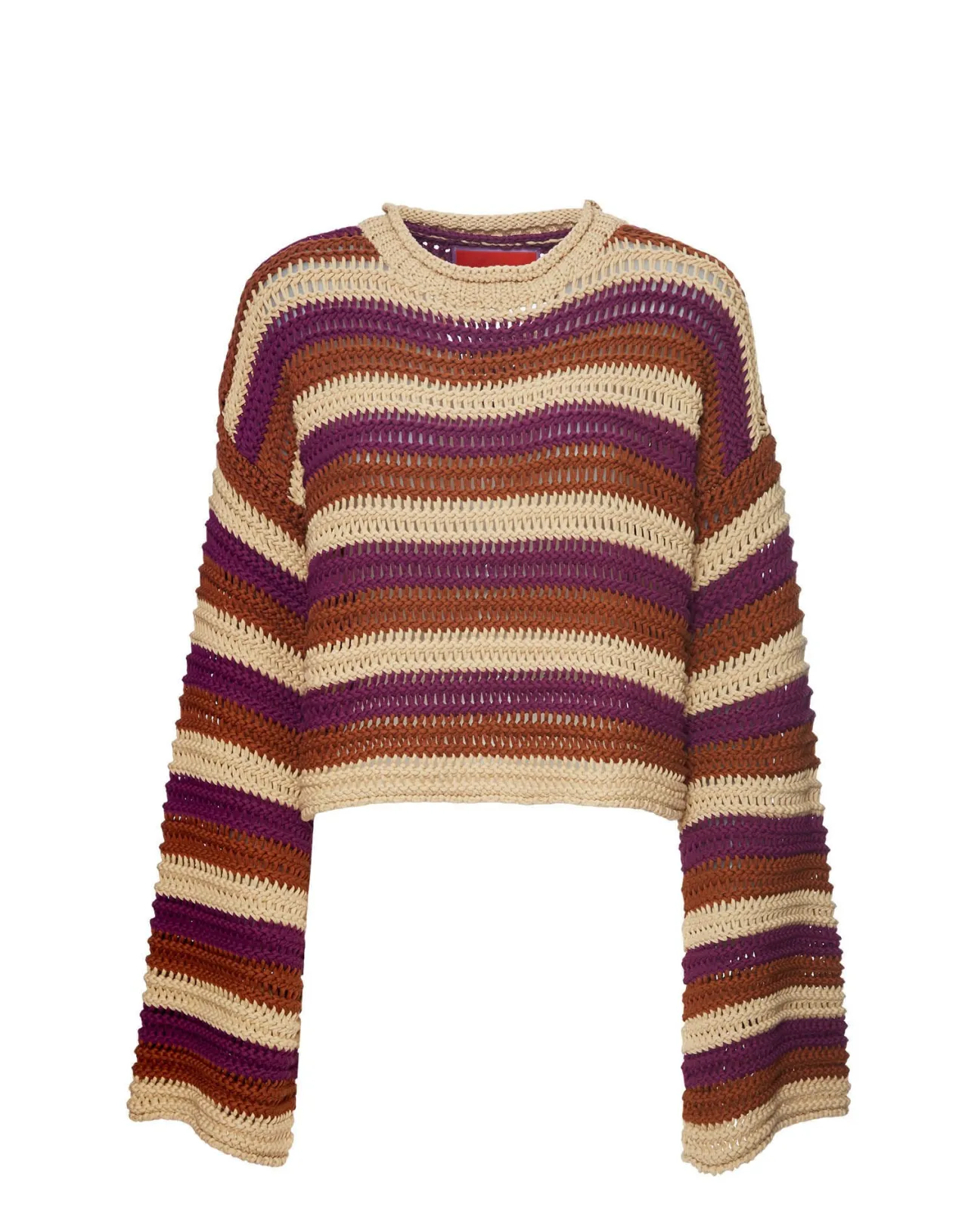Novità La DoubleJ - Maglioncino Corto con Intreccio a Catena in Sfumature Avorio e Tinte Vibranti, Stile Casual Chic