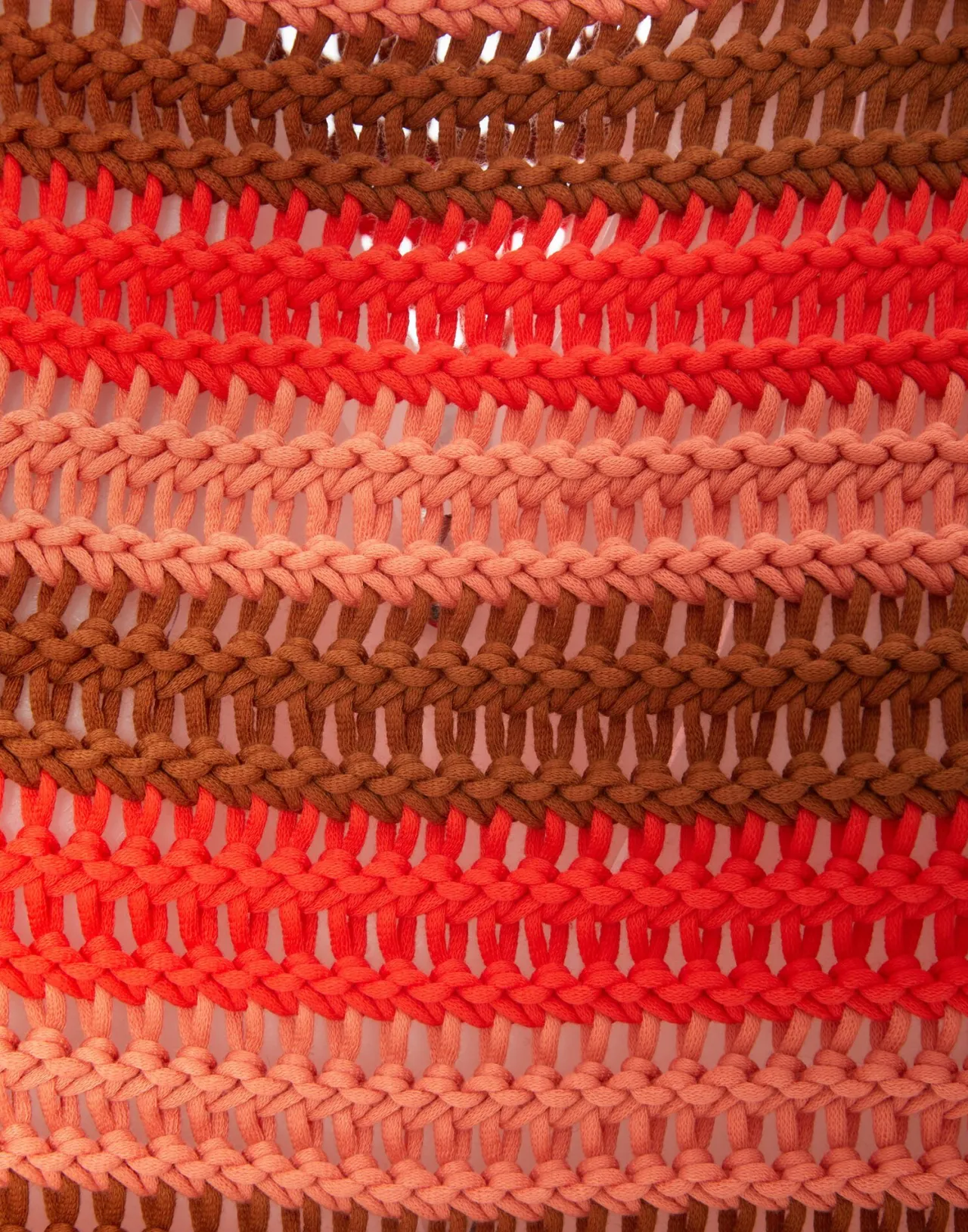 Jumper Corto La DoubleJ in Trama a Catena - Design Originale con Fantasia Rosso Multicolor