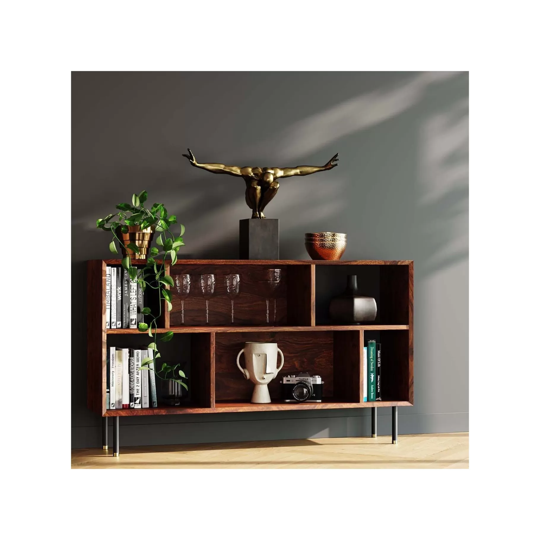 Scultura Atletica in Bronzo Invecchiato - Arredo Decorativo da 75 cm per Interni ed Esterni