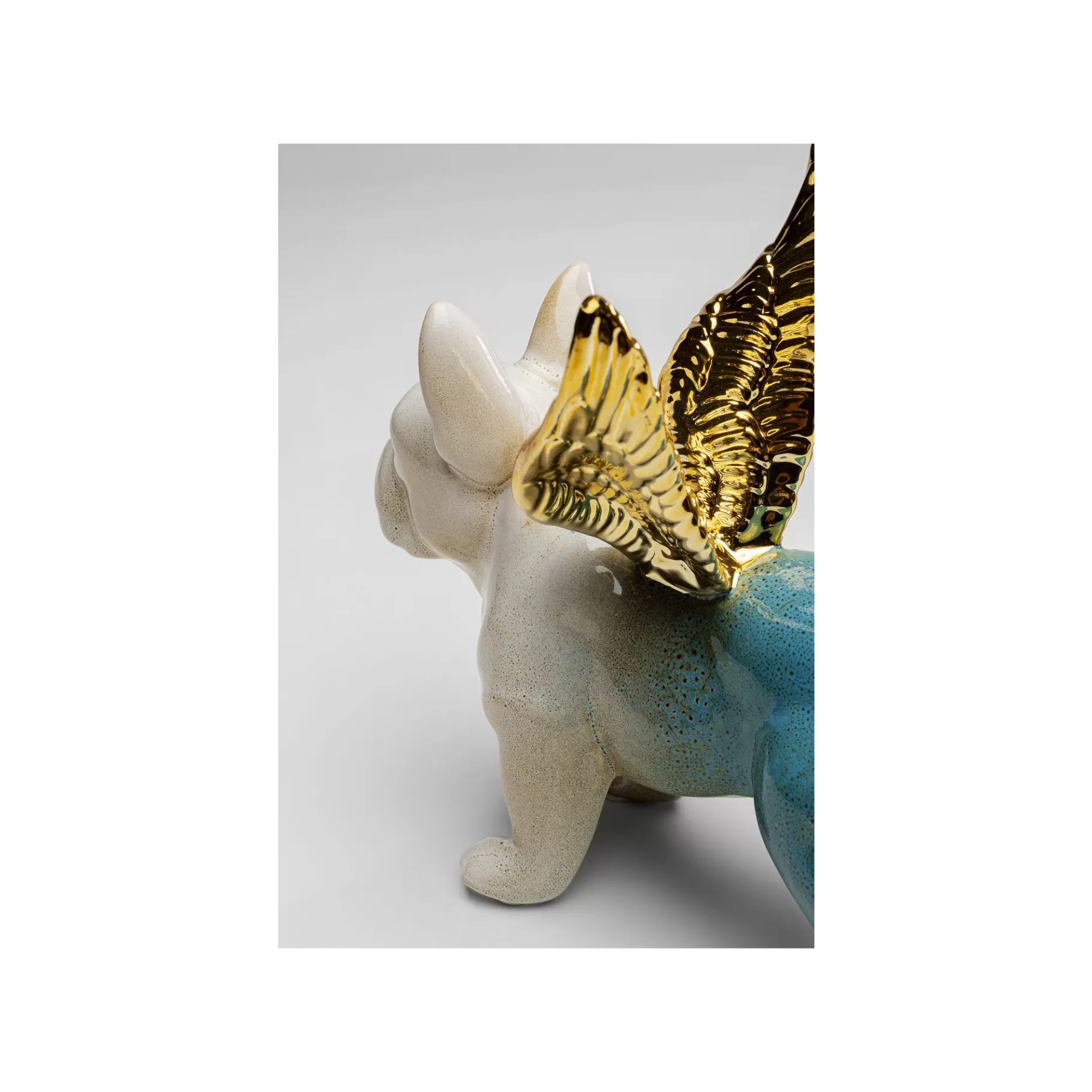 Ali Dorate Lucenti - Statuetta Bulldog in Pietra Decorativa Stile Vintage, Design Elegante per Interni