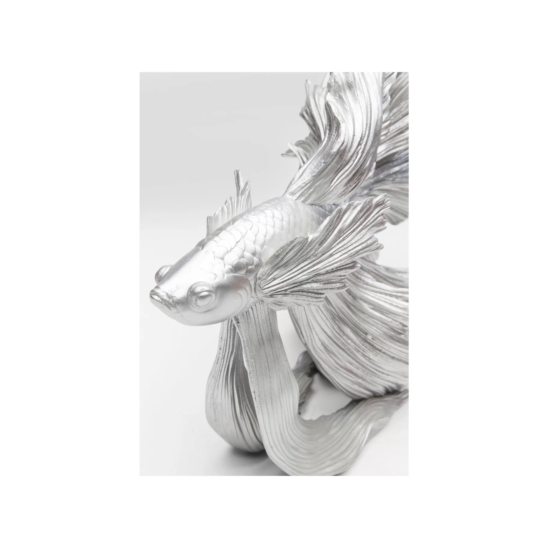 Decorazione Elegante Pesce Combattente 34cm - Scultura Argento per Arredamento Creativo (Offerta Temporanea)