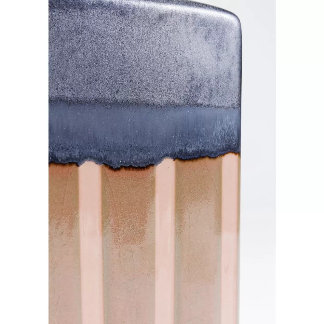 KARE Design - Barattolo Decorativo per la Casa in Righe Mocca, 30 cm - Ideale per Arredare con Stile