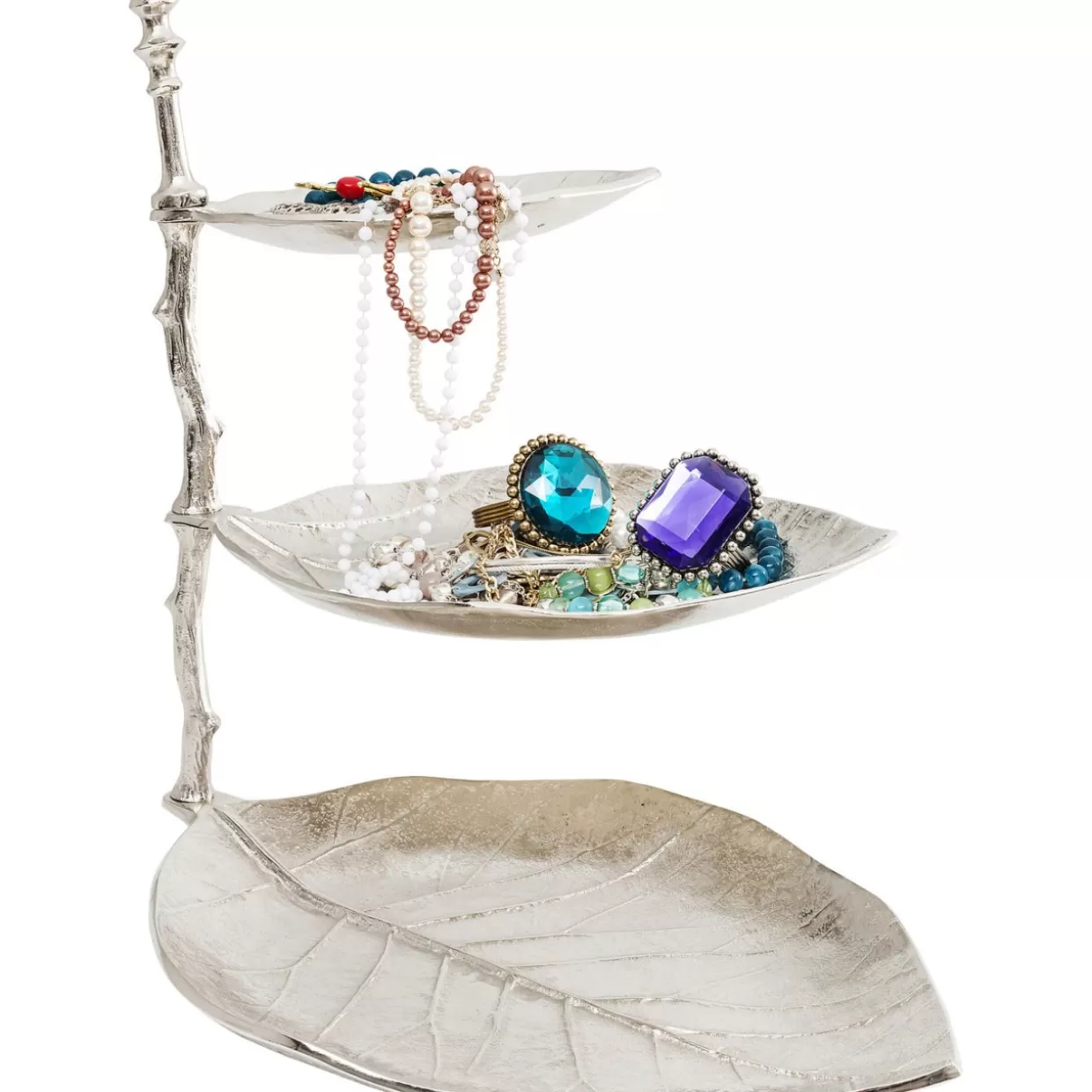 KARE Design - Scaffale Decorativo Foglia Argento per Tavola con Accessori Coordinati