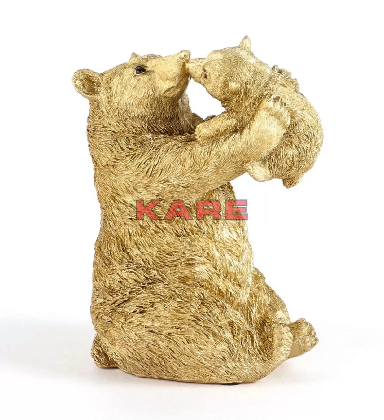 KARE Design - Orsetto Portafortuna per Mamma in Oro, Decorazione Elegante per la Casa con Altezza 27 cm | Idee Regalo Originali per Feste e Occasioni Speciali