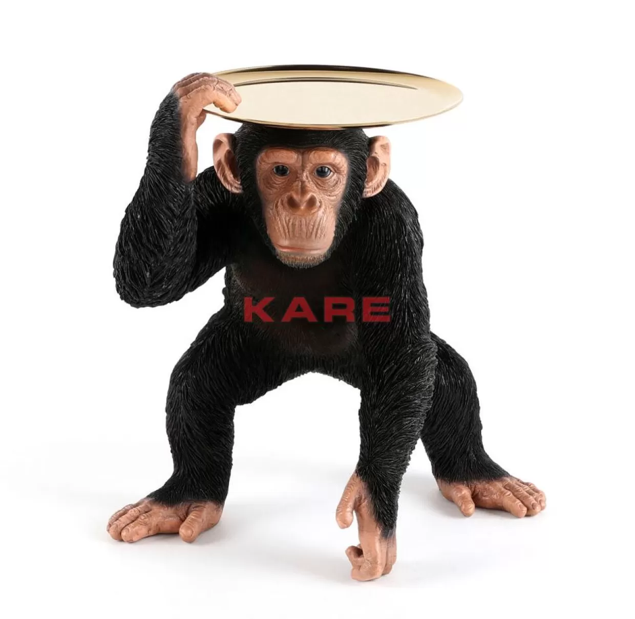 KARE Design - Articoli Decorativi e Regalo | Scimmia Giocherellona in Stile Maggiordomo, Statua Decorativa 52 cm in Nero Lucido