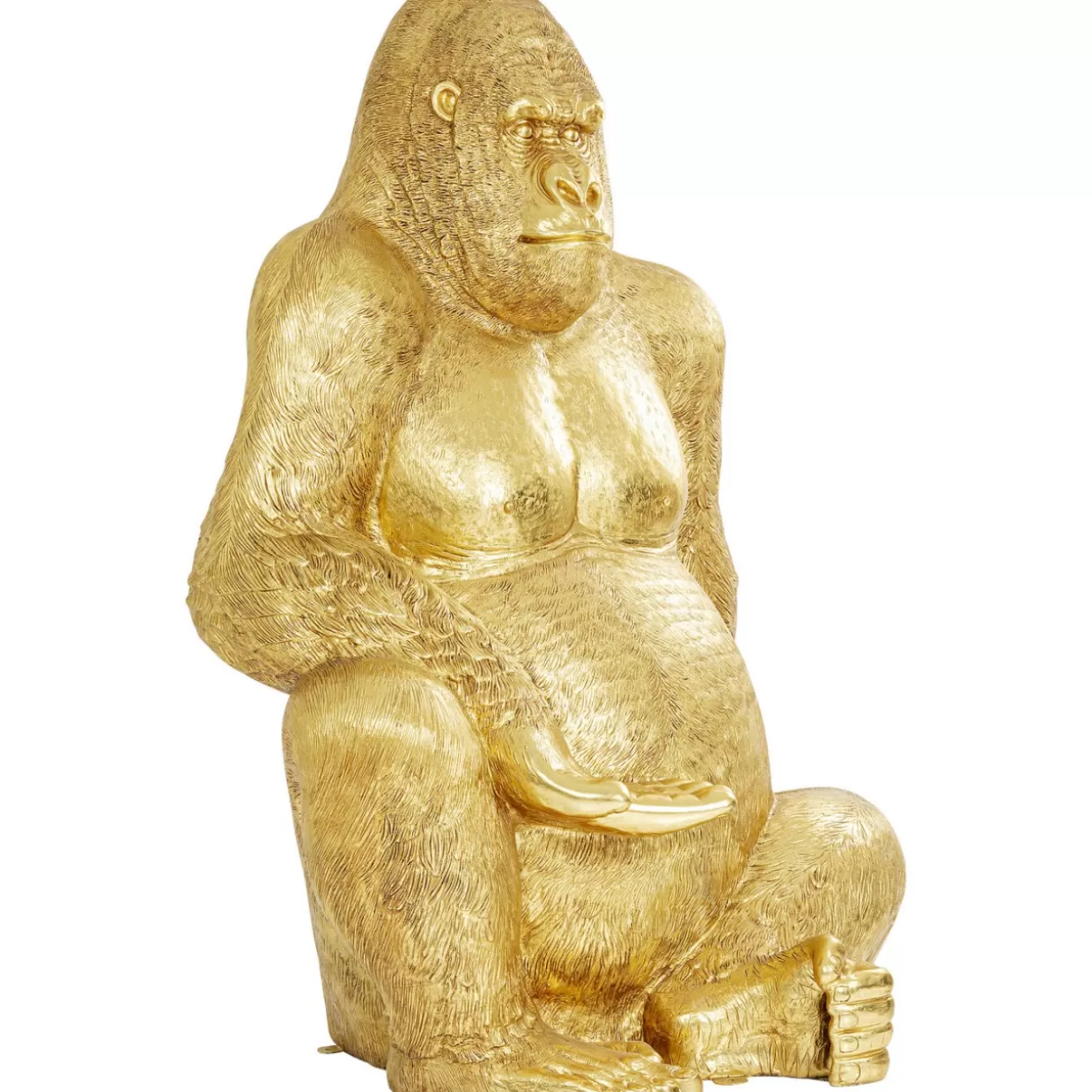 KARE Design - Scultura Gorilla in Resina Dorata, Altezza XL 180cm per Arredamento Moderno - Ideale Regalo per Appassionati di Design
