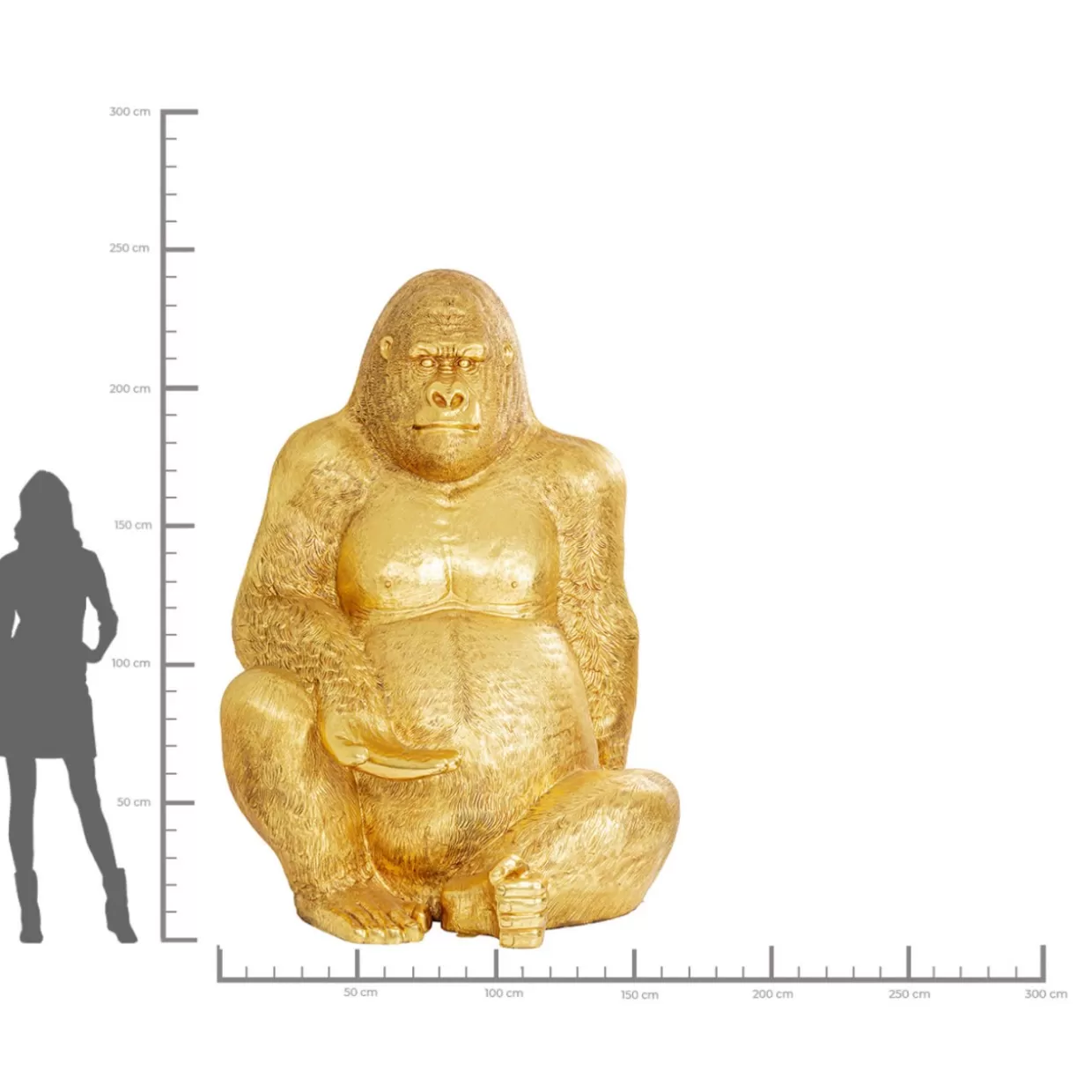 KARE Design - Scultura Elegante Gorilla Dorato Extra Large per Arredamento Moderno e Regali Originali