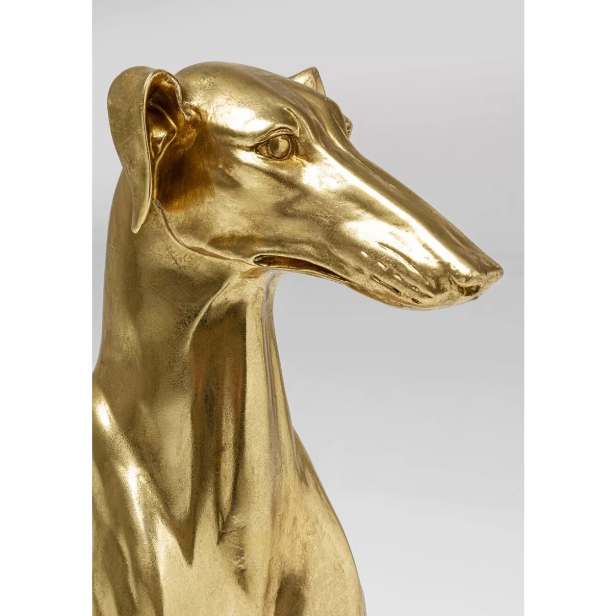 KARE Design Statua Elegante Levriero Bruno in Oro - Scultura Moderna per Interni, 80 cm, Idea Regalo Esclusiva per Arredamento Casa