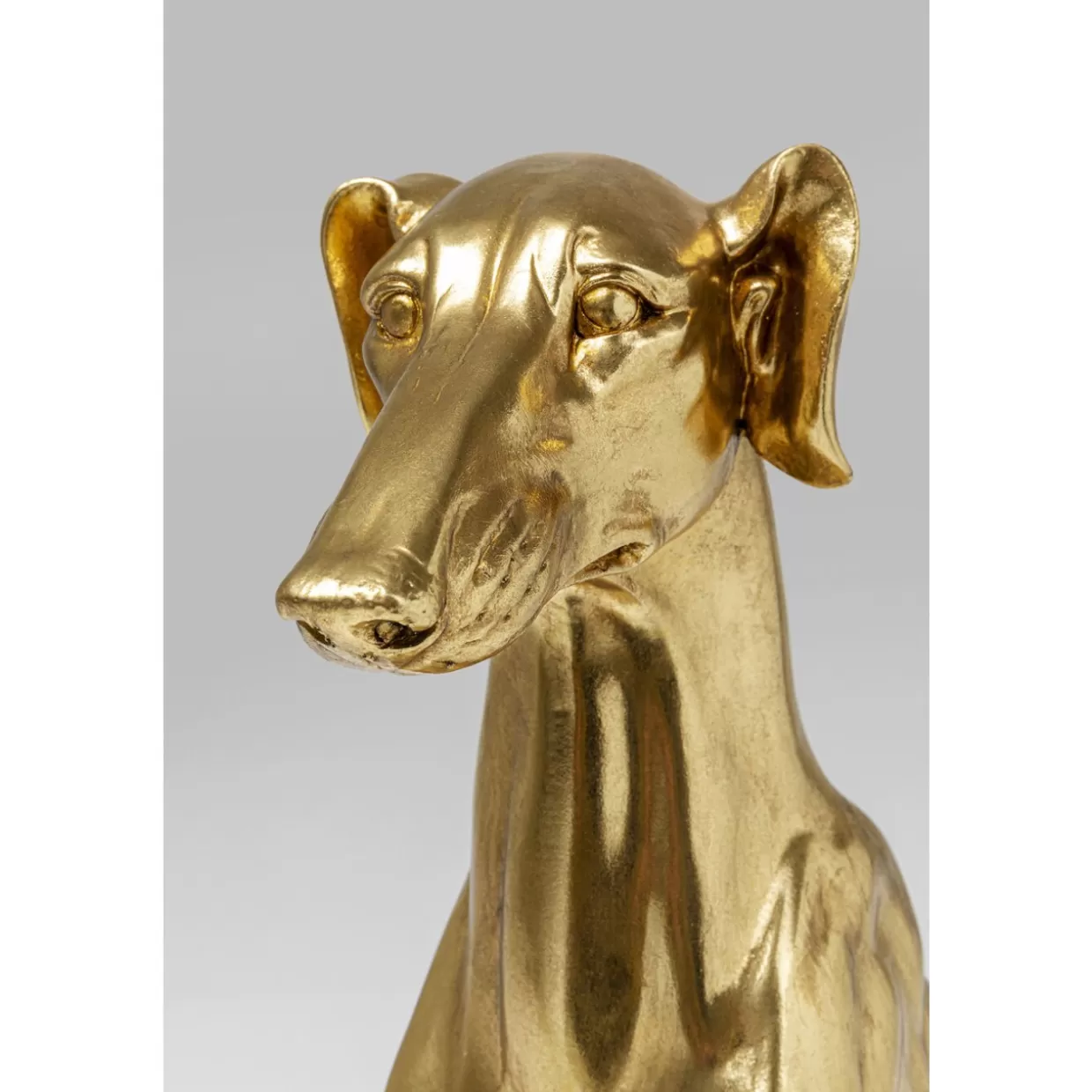KARE Design Statua Elegante Levriero Bruno in Oro - Scultura Moderna per Interni, 80 cm, Idea Regalo Esclusiva per Arredamento Casa