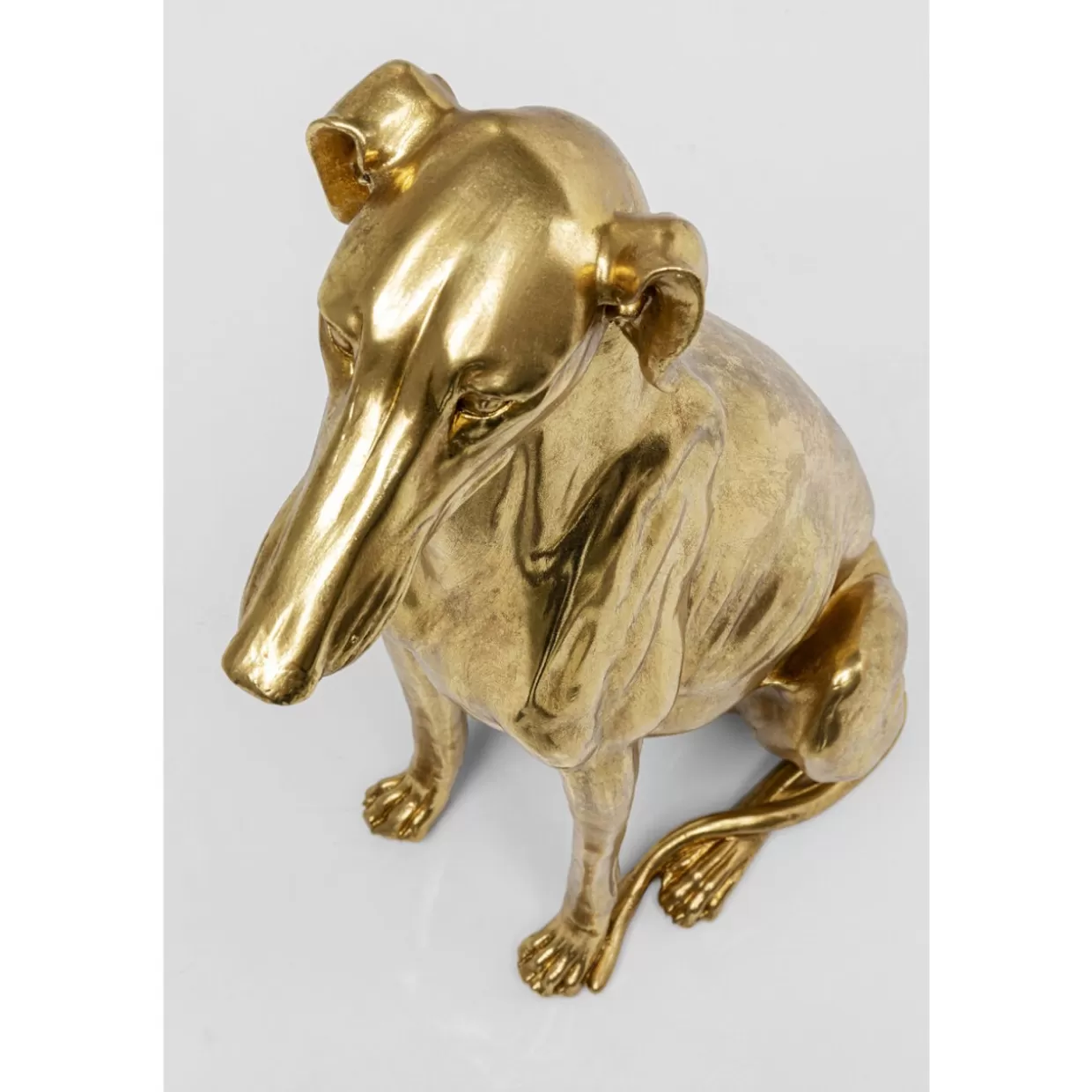KARE Design Statua Elegante Levriero Bruno in Oro - Scultura Moderna per Interni, 80 cm, Idea Regalo Esclusiva per Arredamento Casa