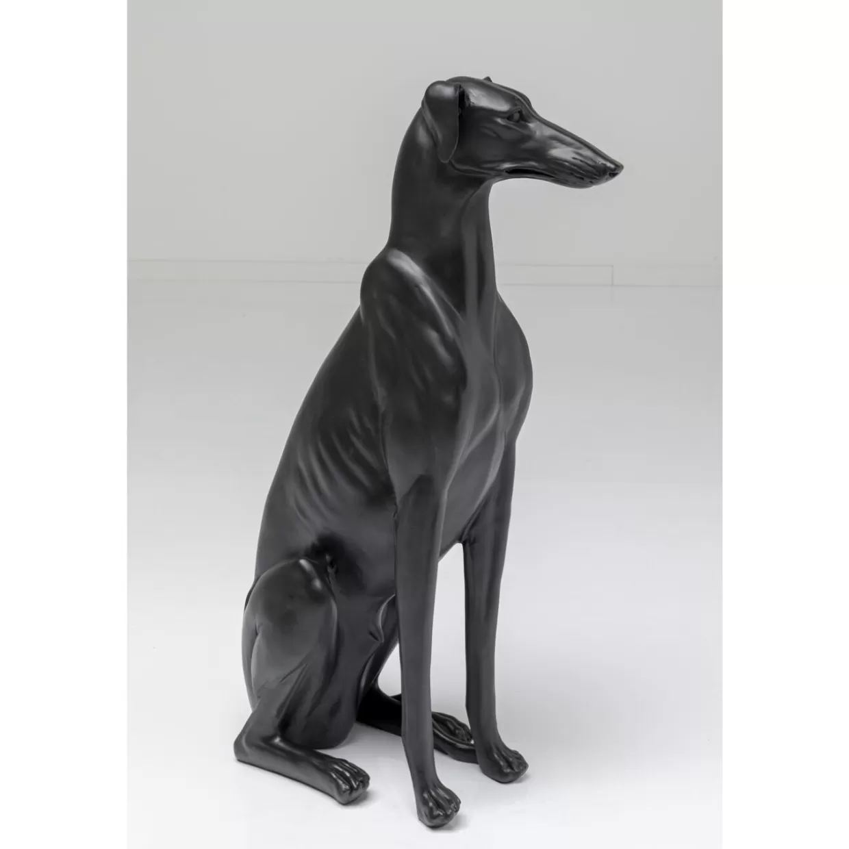 Scultura Elegante Greyhound Bruno in Nero Opaco - 80 cm per Arredamento Moderno | KARE Design Articoli Decorativi e Regali