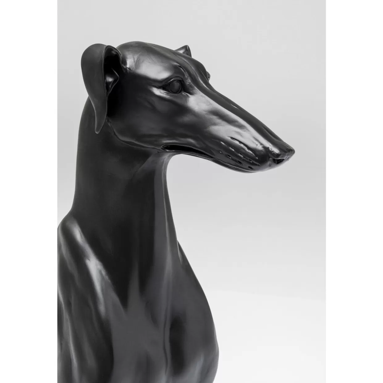 Scultura Elegante Greyhound Bruno in Nero Opaco - 80 cm per Arredamento Moderno | KARE Design Articoli Decorativi e Regali