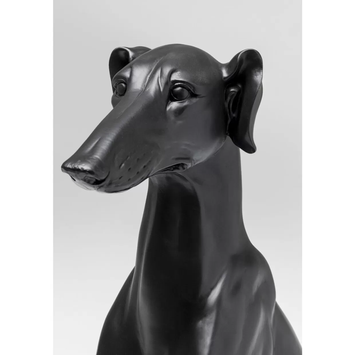 Scultura Elegante Greyhound Bruno in Nero Opaco - 80 cm per Arredamento Moderno | KARE Design Articoli Decorativi e Regali