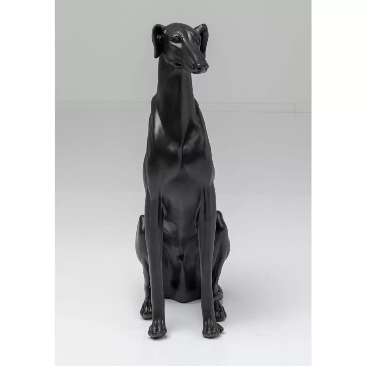 Scultura Elegante Greyhound Bruno in Nero Opaco - 80 cm per Arredamento Moderno | KARE Design Articoli Decorativi e Regali
