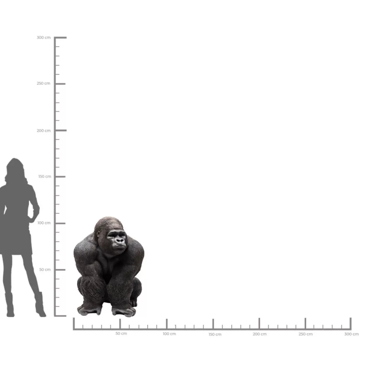 KARE Design - Scultura Gorilla Realistica XXL per Interni, Decorazione Moderna da Tavolo o Mensola - Idea Regalo Originale per Appassionati di Animali Selvatici