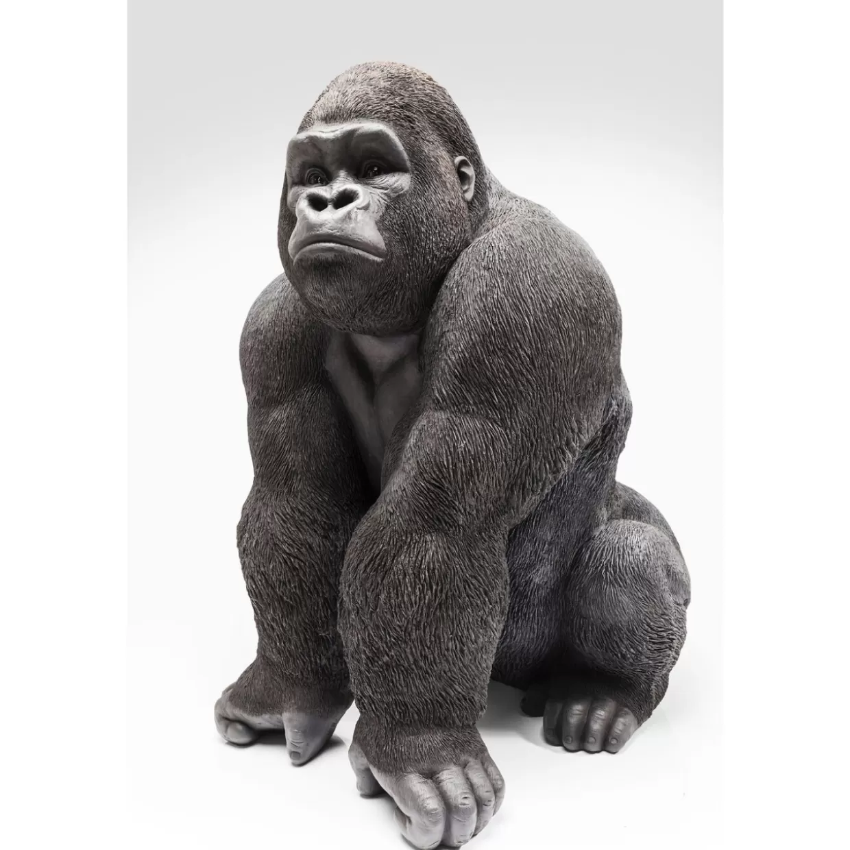 KARE Design - Scultura Gorilla Realistica XXL per Interni, Decorazione Moderna da Tavolo o Mensola - Idea Regalo Originale per Appassionati di Animali Selvatici