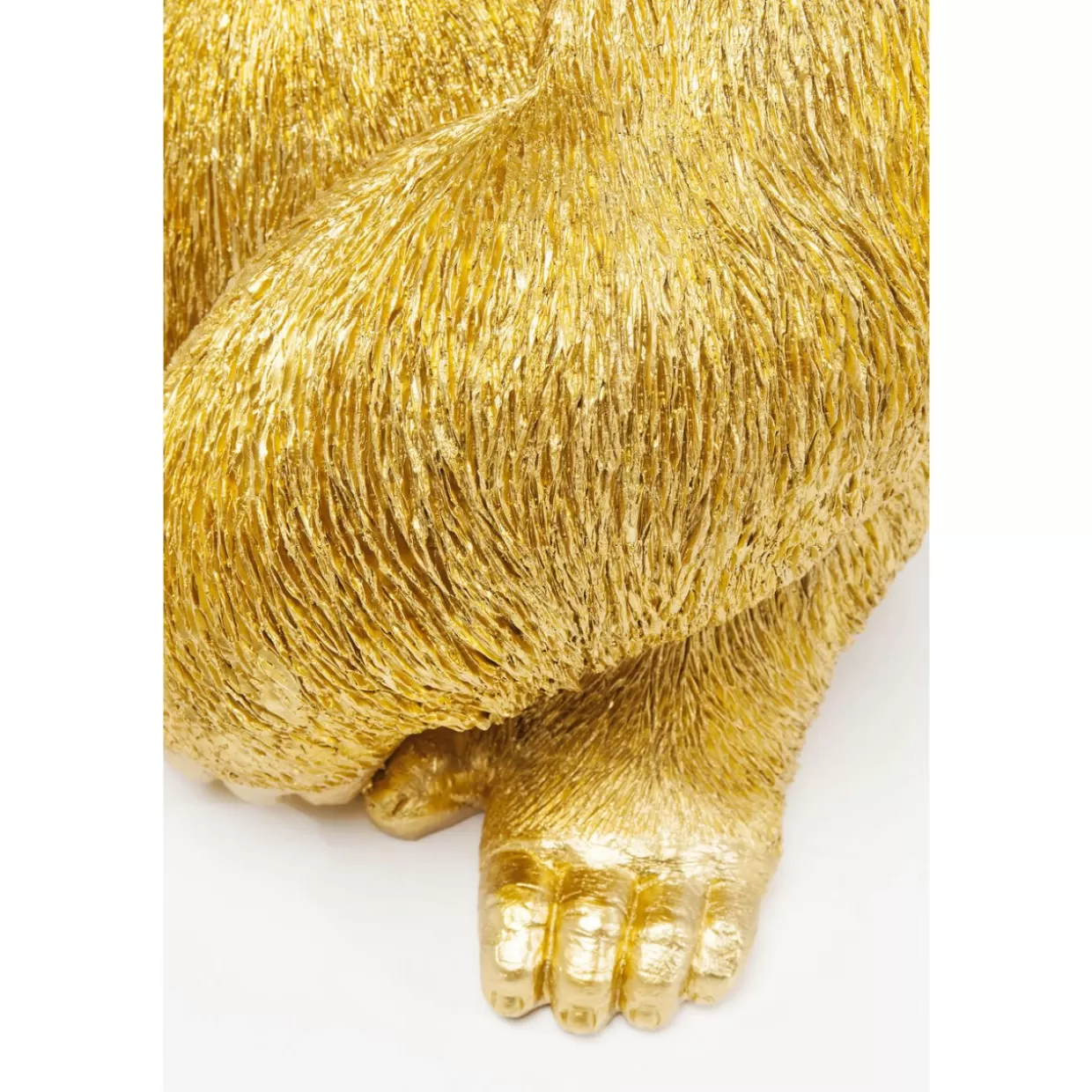 KARE Design - Scultura Decorativa Gorilla in Oro Lucido, Dimensioni XL per Interni - Statua Animale Stilizzata da Collezione