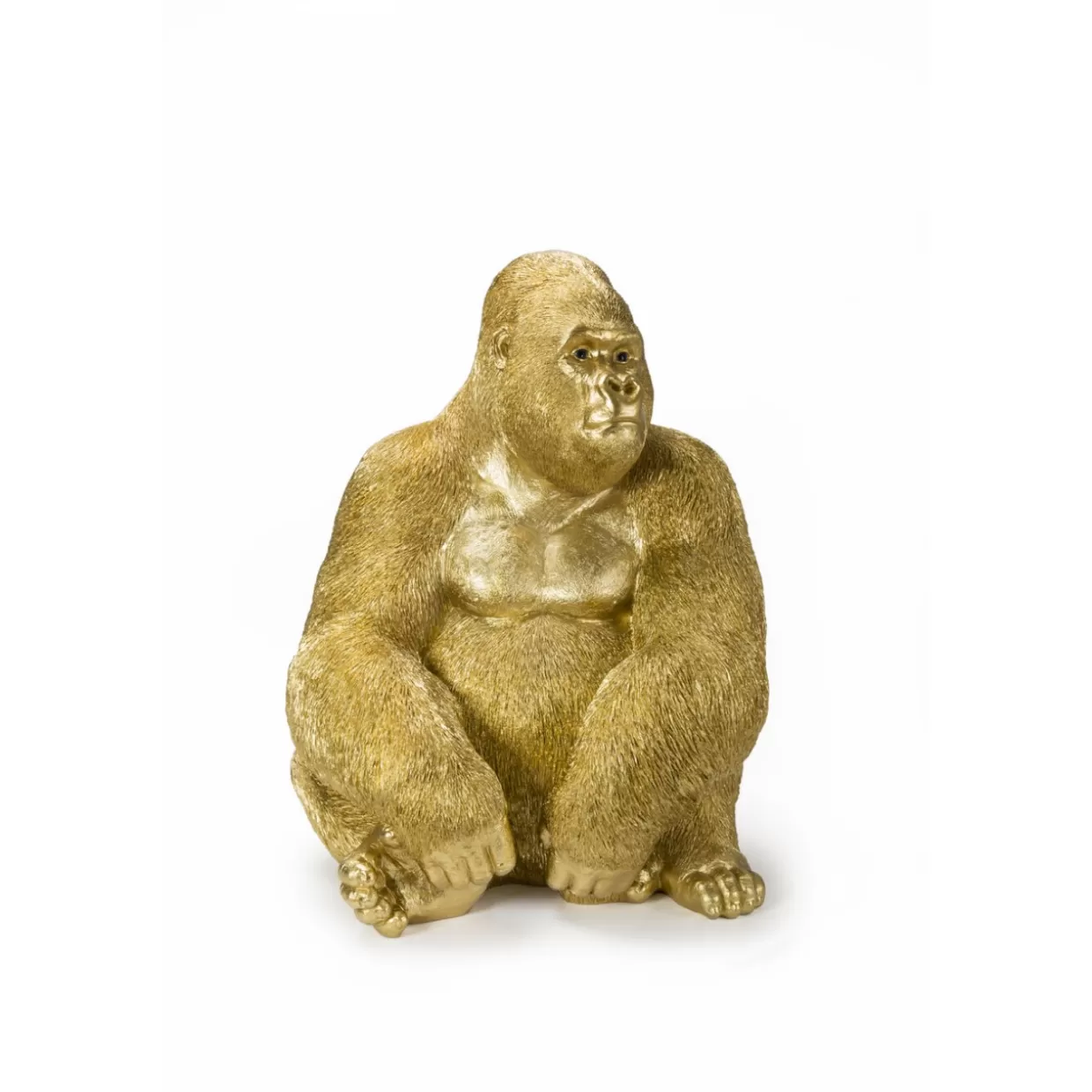 KARE Design - Scultura Decorativa Gorilla in Oro Lucido, Dimensioni XL per Interni - Statua Animale Stilizzata da Collezione