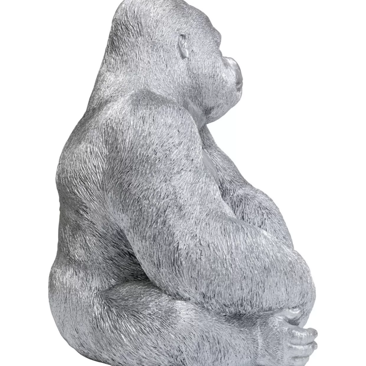 Scultura Gorilla Silver XL Grande - Decorativo per Interni e Idee Regalo Originali | Design Esclusivo KARE in Argento Opaco