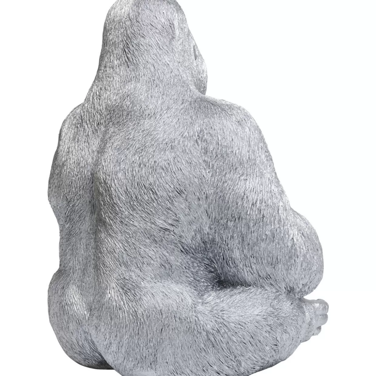Scultura Gorilla Silver XL Grande - Decorativo per Interni e Idee Regalo Originali | Design Esclusivo KARE in Argento Opaco