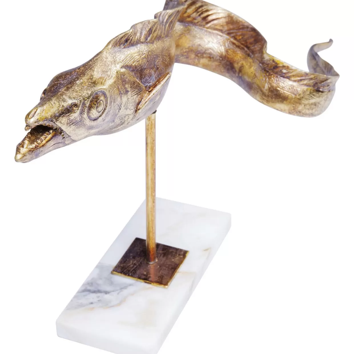 KARE Design - Scultura Decorativa Pesce Dorato in Resina per Arredamento Moderno | Idea Regalo elegante con Finitura Oro Lucido e Dettagli Artigianali