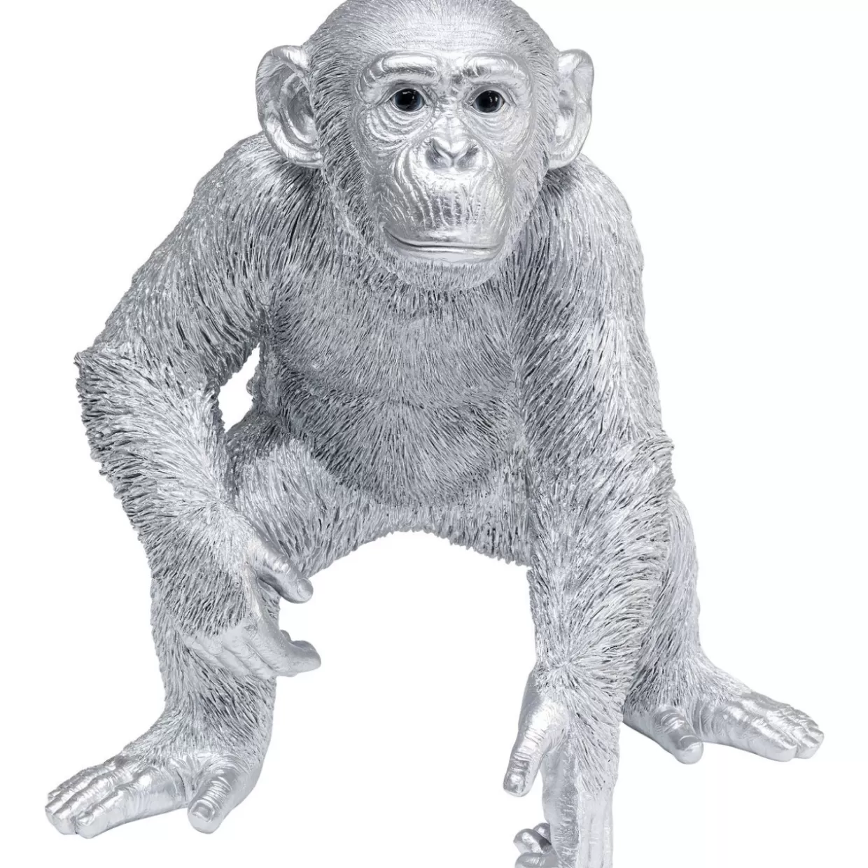 Scultura Moderna Scimmia Giocosa in Argento - Decorazione Contemporanea per la Casa, 50 cm | Articolo da Regalo Originale di KARE Design