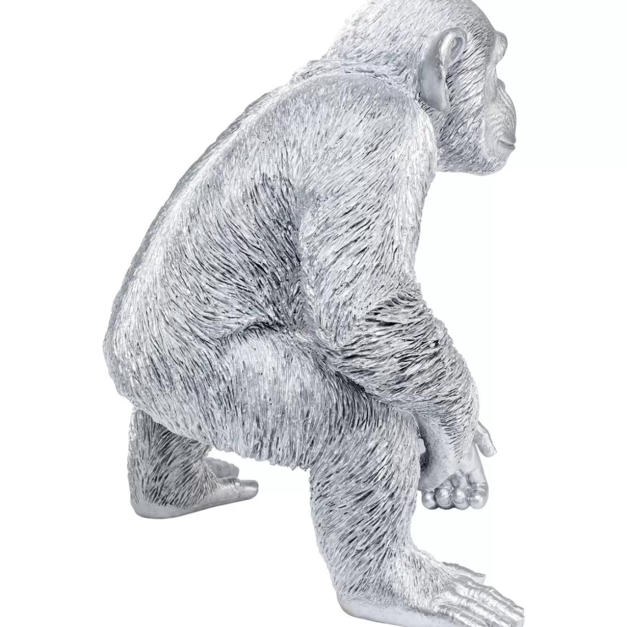 Scultura Moderna Scimmia Giocosa in Argento - Decorazione Contemporanea per la Casa, 50 cm | Articolo da Regalo Originale di KARE Design