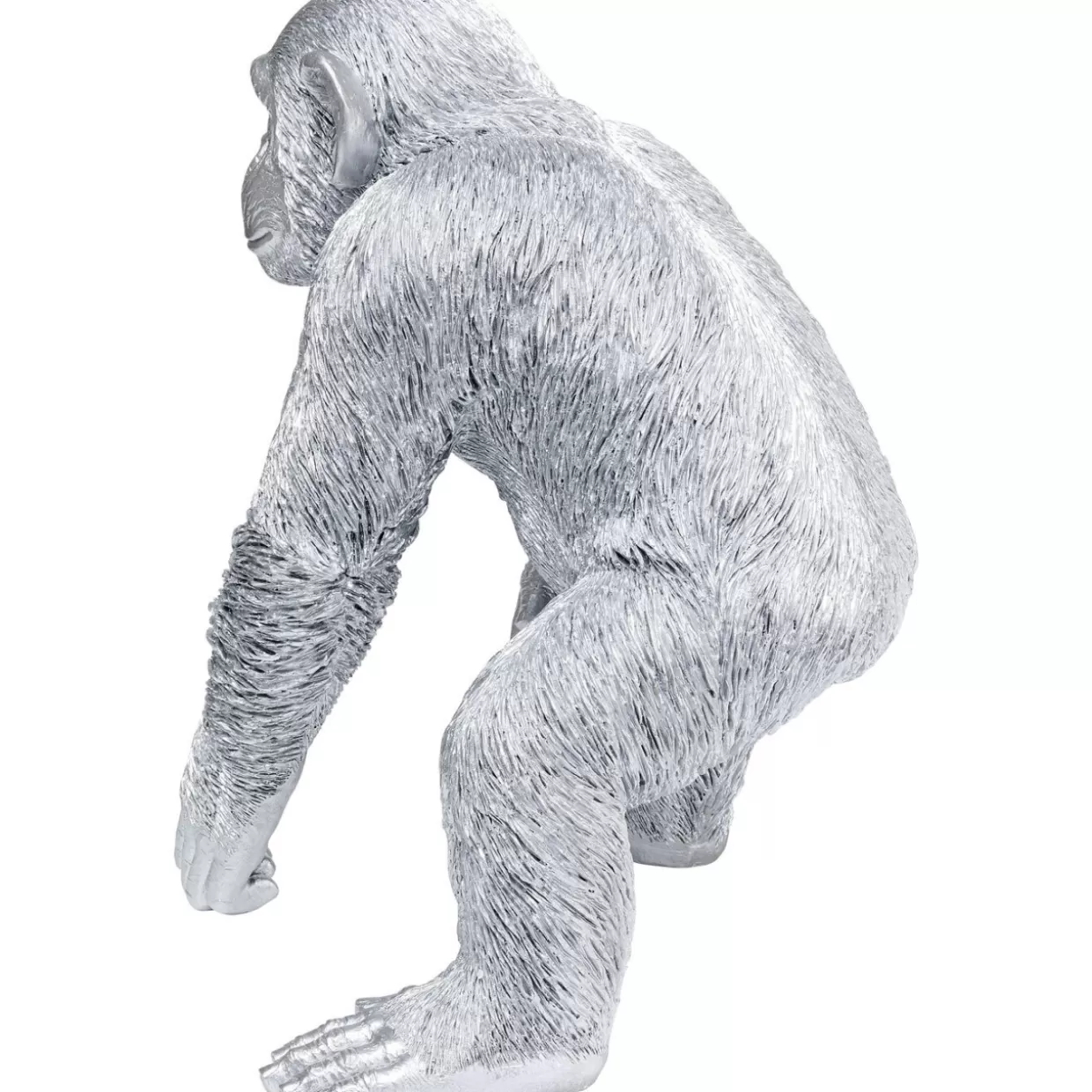 Scultura Moderna Scimmia Giocosa in Argento - Decorazione Contemporanea per la Casa, 50 cm | Articolo da Regalo Originale di KARE Design