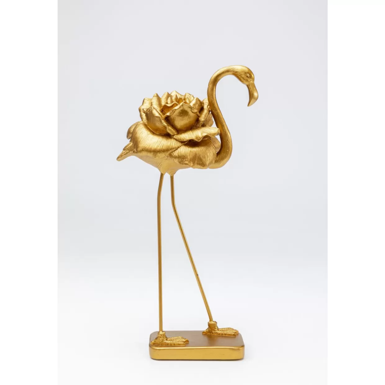 Scultura Elegante Flamingo Rosa Dorato - Decorazione Casa Moderna 42 cm - KARE Design Articoli Regalo e Décor