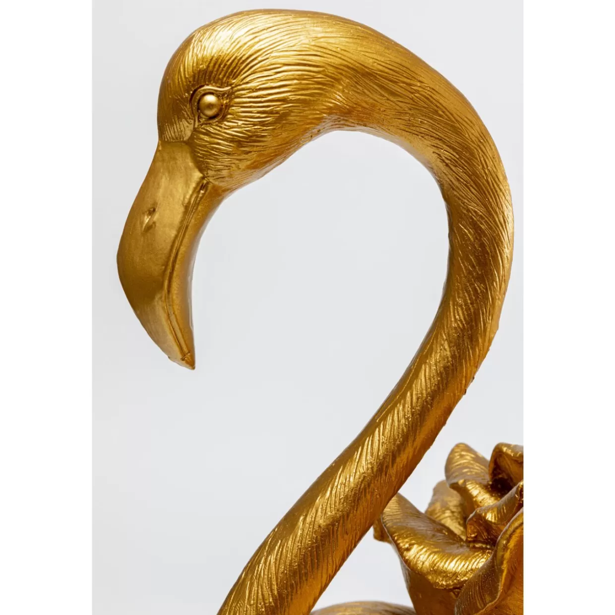 KARE Design Complementi d'Arredo Creativi | Elegante Flamingo Rosa in Tonalità Oro - Statua Decorativa da 63 cm per Interni ed Esterni