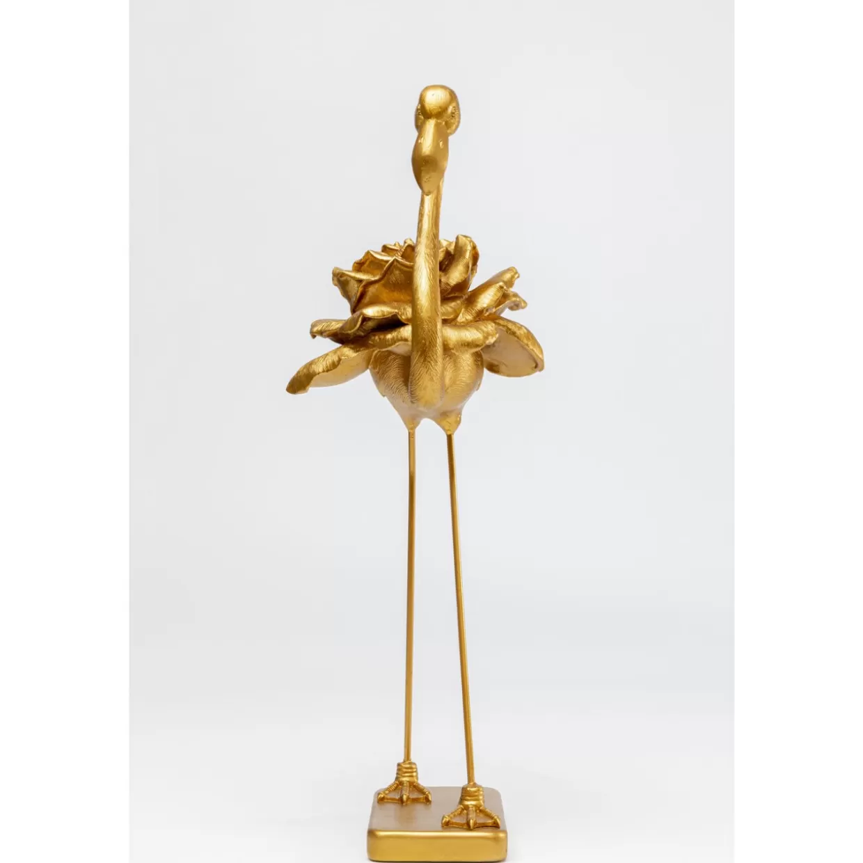 KARE Design Complementi d'Arredo Creativi | Elegante Flamingo Rosa in Tonalità Oro - Statua Decorativa da 63 cm per Interni ed Esterni