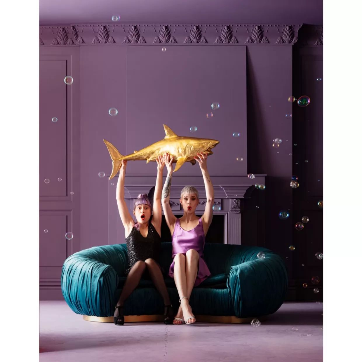 Scultura da Collezione Squalo Henry Dorato 106 cm - Decorazione Moderna KARE Design per Interni e Idee Regalo Originali