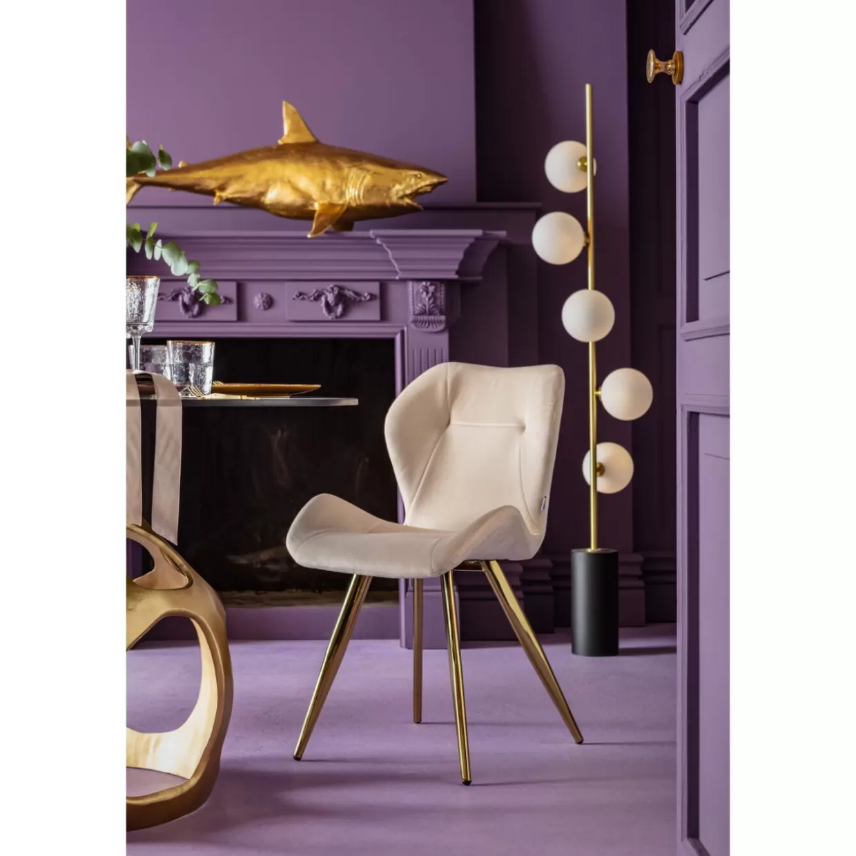 Scultura da Collezione Squalo Henry Dorato 106 cm - Decorazione Moderna KARE Design per Interni e Idee Regalo Originali